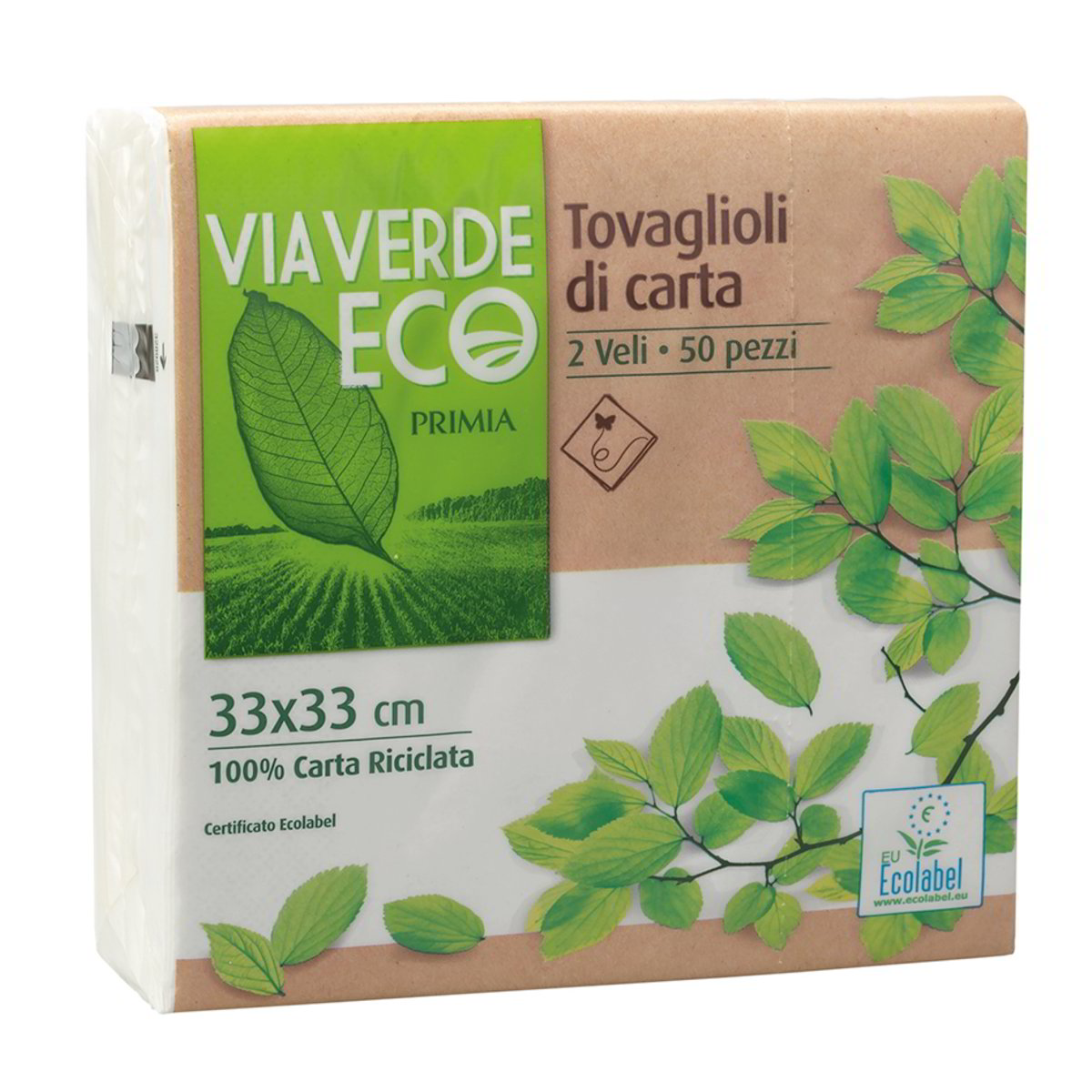 Tovaglioli carta Cm. 33x33 Pois verde - Blister 20 pezzi